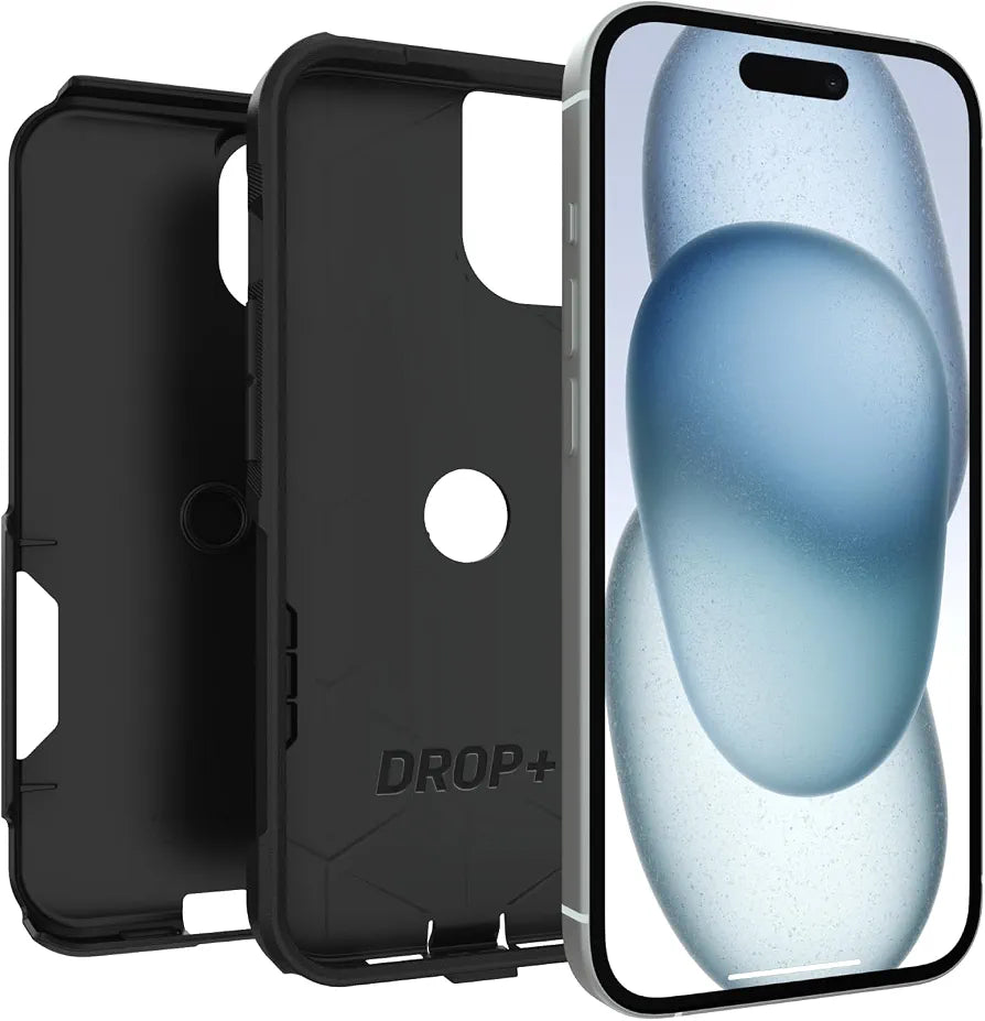 OtterBox iPhone 17e, 16e, 15, 14, & 13 Commuter Series Case - Black, Slim & Tough, Pocket-Friendly, with Port Protection - Thin & Protective iPhone Case, Dual-Layer, Impact Absorbing iPhone Case